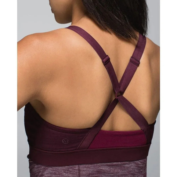 LULULEMON Breathe In Tank Heathered Bordeaux Drama / Rust Berry Size 6 - Picture 4 of 11